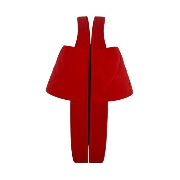 NIB Authentic BOTTEGA VENETA Matte Quilted Rubber Slider (Unisex) - Tomato - Picture 7 of 16